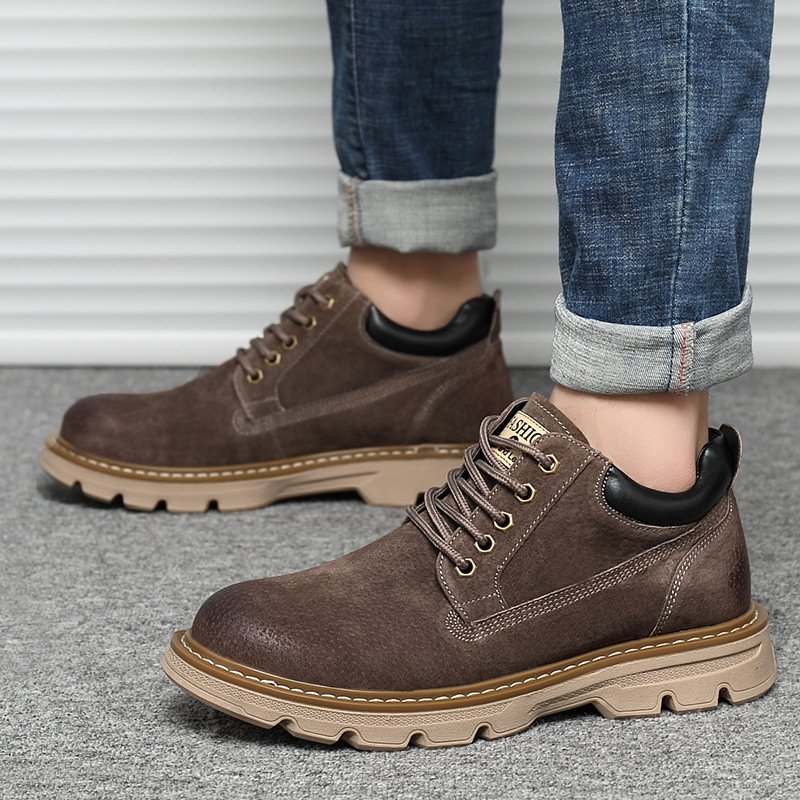 2021 autumn new men's casual shoes leather trendy men's shoes street fashion shoes tooling leather boots shoes
