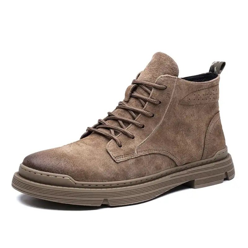 Men's Martin boots men's leather autumn hot style boots men's casual trend high-top tooling shoes men's shoes desert boots