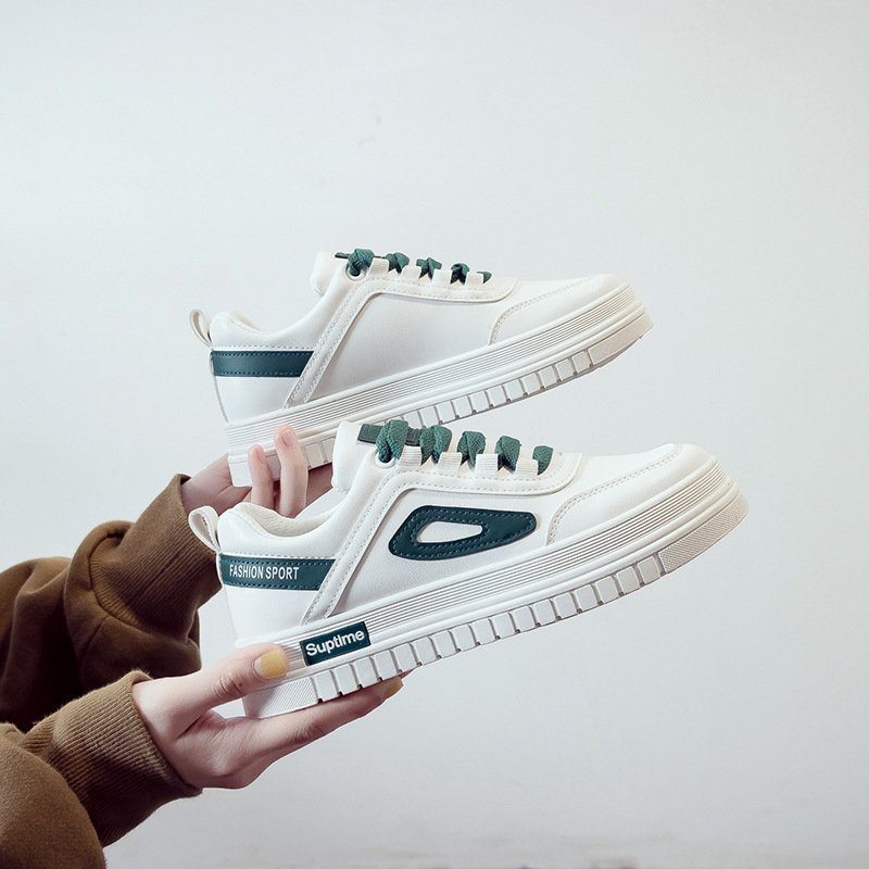 Basic white shoes female 2021 spring new board shoes female students flat running casual shoes
